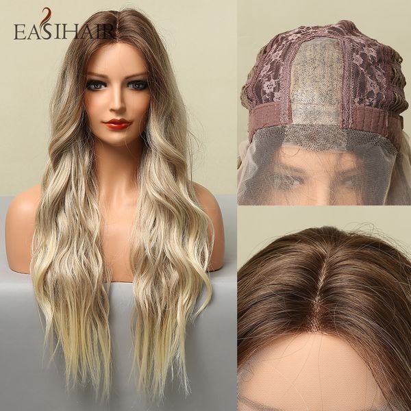 long brown to blonde synthetic wig hairline lace wig for women soft hair front lace part wig cosplay heat resistant, Black
long brown to blonde synthetic wig hairline lace wig for women soft hair front lace part wig cosplay heat resistant, Black