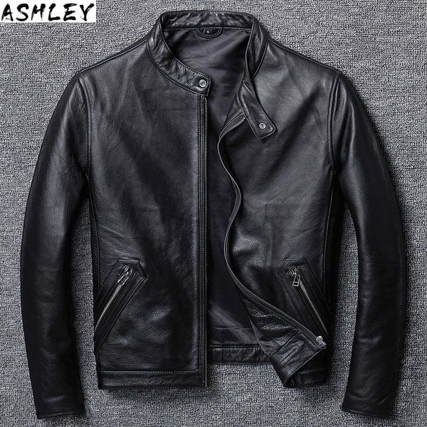 men's leather & faux 2021 jacket men genuine mens trench coat with rib cuff standing collar vintage sheepskin winter, Black
men's leather & faux 2021 jacket men genuine mens trench coat with rib cuff standing collar vintage sheepskin winter, Black