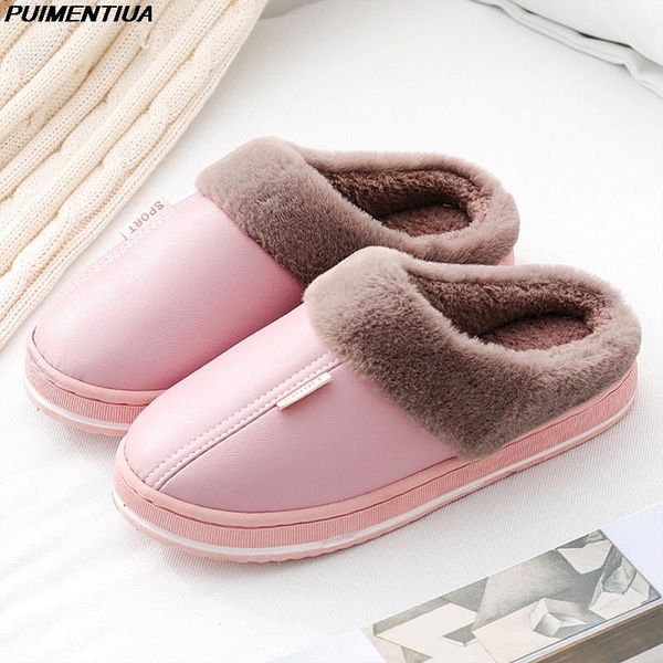 slippers pu waterproof women men winter plush keep warm flat home shoes woman soft comfort female memory foam, Black
slippers pu waterproof women men winter plush keep warm flat home shoes woman soft comfort female memory foam, Black