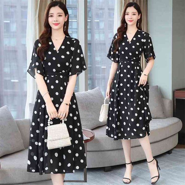 elegant black dot chiffon midi dresses spring summer plus size vintage runway short dress women bodycon party vestidos 210528, Black;gray
elegant black dot chiffon midi dresses spring summer plus size vintage runway short dress women bodycon party vestidos 210528, Black;gray