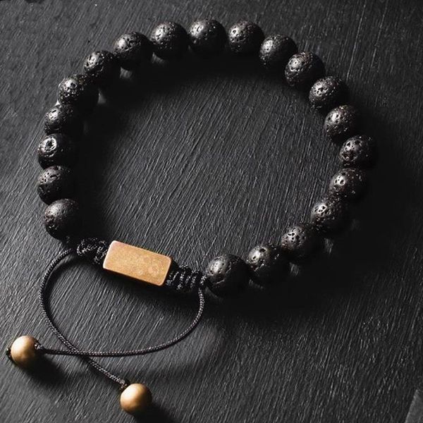 charm bracelets luxury natural lava stone bead bracelet simple handmade adjustable 8mm for men women jewelry gift, Golden;silver
charm bracelets luxury natural lava stone bead bracelet simple handmade adjustable 8mm for men women jewelry gift, Golden;silver