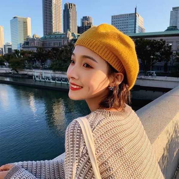 hat female autumn winter knitted beret british versatile ins tide net red bud winter, Blue;gray
hat female autumn winter knitted beret british versatile ins tide net red bud winter, Blue;gray