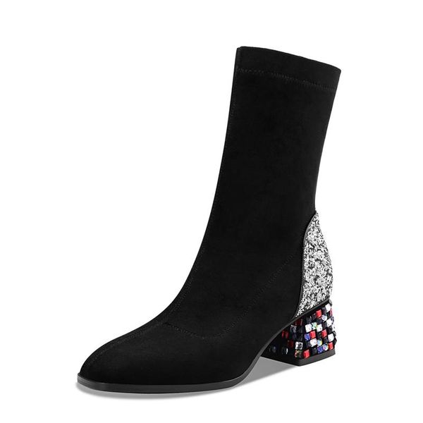 boots women winter sock 2021 party square toe elastic plush warm black shoes short ankle booties size34-43
boots women winter sock 2021 party square toe elastic plush warm black shoes short ankle booties size34-43