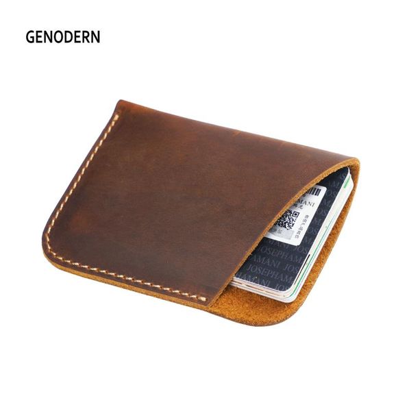 card holders genodern simple crazy horse skin retro holder genuine leather puse slim mini wallet for men women, Brown;gray
card holders genodern simple crazy horse skin retro holder genuine leather puse slim mini wallet for men women, Brown;gray