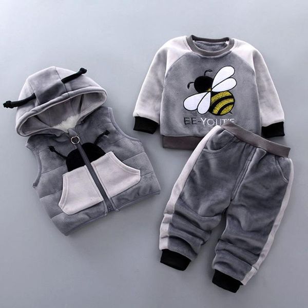 clothing sets winter baby boys girls clothes plus thick velvet warm 3 piece cartoon jacket hooded vest coat kids suit 0-4y, White
clothing sets winter baby boys girls clothes plus thick velvet warm 3 piece cartoon jacket hooded vest coat kids suit 0-4y, White