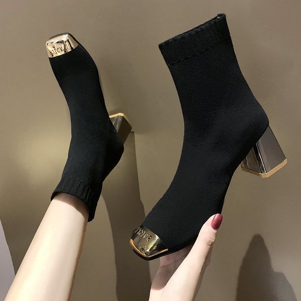 new autumn winter sock boots knitted stretch women boots square high heels short boots solid black squaretoe women ankle
new autumn winter sock boots knitted stretch women boots square high heels short boots solid black squaretoe women ankle