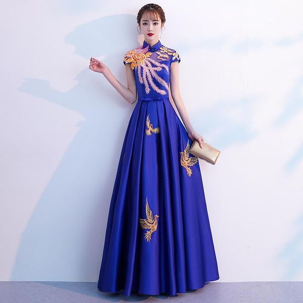 lady backless dress embroidery chinese style elegant women cheongsam blue party prom gown large size ethnic clothing, Red
lady backless dress embroidery chinese style elegant women cheongsam blue party prom gown large size ethnic clothing, Red