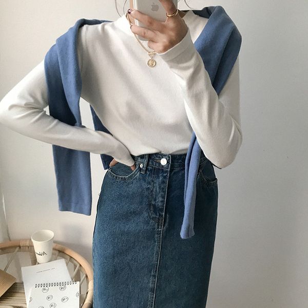 6 colors autumn korean style solid color knitted basic long sleeve t-shirt womens casual tees shirt femme (f6251), White
6 colors autumn korean style solid color knitted basic long sleeve t-shirt womens casual tees shirt femme (f6251), White