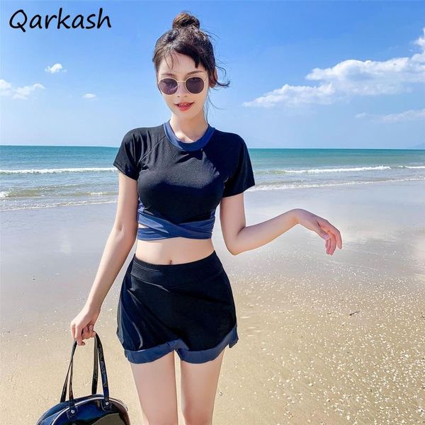 women's swimwear bikini set women ulzzang chic summer est 2 pieces swimsuit students beach wear bathing suits patchwork high waist youn, White;black
women's swimwear bikini set women ulzzang chic summer est 2 pieces swimsuit students beach wear bathing suits patchwork high waist youn, White;black