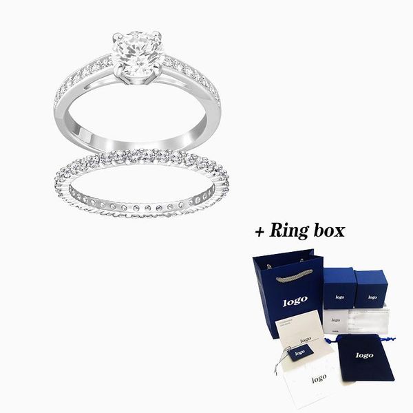 cluster rings fashion swa ring attract set elegant round exquisite crystal women engagement jewelry gift, Golden;silver
cluster rings fashion swa ring attract set elegant round exquisite crystal women engagement jewelry gift, Golden;silver