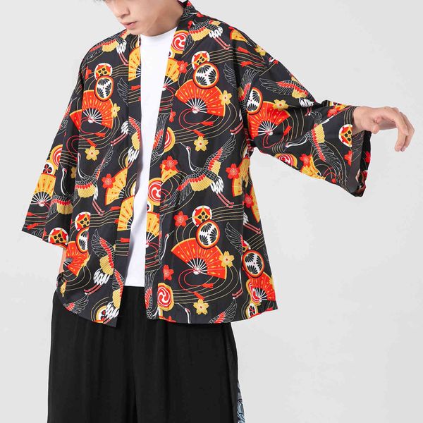 men's casual shirts kimono cardigan women men japanese obi male yukata haori wave carp print coat traditional japan clothing fwqg, White;black
men's casual shirts kimono cardigan women men japanese obi male yukata haori wave carp print coat traditional japan clothing fwqg, White;black