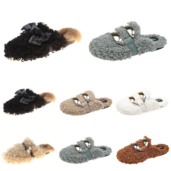 fashion newly autumn winter womens slippers metal chain all inclusive wool slipper for women white outer wear plus big szie muller half drag, Black
fashion newly autumn winter womens slippers metal chain all inclusive wool slipper for women white outer wear plus big szie muller half drag, Black