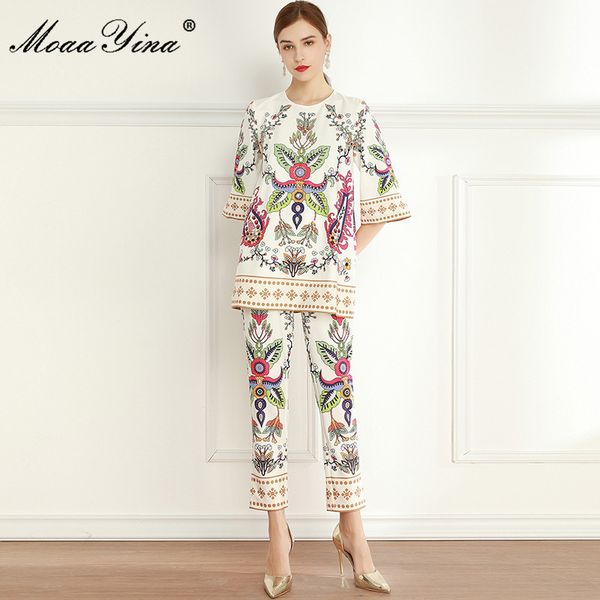 fashion designer set spring women's half sleeve beaded loose blouses +3/4 pants indie folk print two-piece suit 210524, White
fashion designer set spring women's half sleeve beaded loose blouses +3/4 pants indie folk print two-piece suit 210524, White