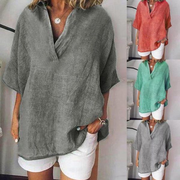 women's t-shirt women summer pullover casual half sleeve tees solid color v-neck loose vests plus size shirts camisoles, White
women's t-shirt women summer pullover casual half sleeve tees solid color v-neck loose vests plus size shirts camisoles, White