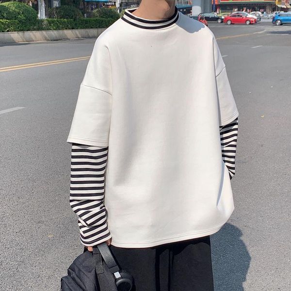 men's hoodies & sweatshirts cotton striped hoodie fashion casual pullover sweatshirt men streetwear korean loose hip-hop fake two-piece, Black
men's hoodies & sweatshirts cotton striped hoodie fashion casual pullover sweatshirt men streetwear korean loose hip-hop fake two-piece, Black