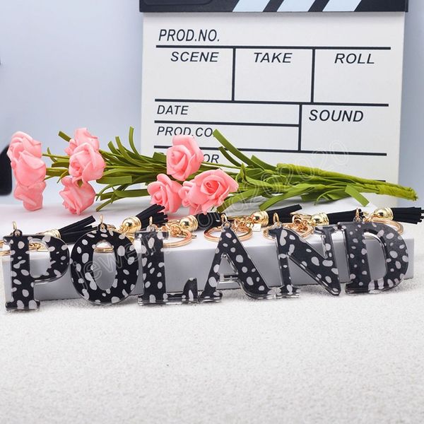 cute black tassel keychains 26 initial letter english alphabet keyring resin car key chains rings women handbag charms, Silver
cute black tassel keychains 26 initial letter english alphabet keyring resin car key chains rings women handbag charms, Silver