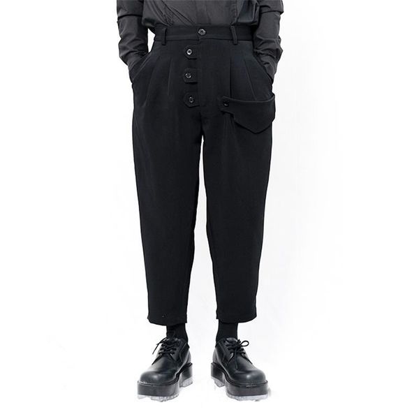 yamamoto style men's casual pants capris button placket one side large pocket dark harem, Black
yamamoto style men's casual pants capris button placket one side large pocket dark harem, Black