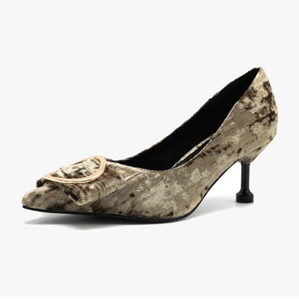 dress shoes women's high heels pointy suede leather belt buckle shallow-mouthed celebrities, Black
dress shoes women's high heels pointy suede leather belt buckle shallow-mouthed celebrities, Black