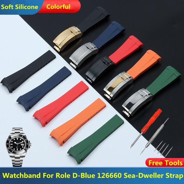 watch bands 22mm curved end soft silicone rubber watchband for role strap d-blue 126660 sea-dweller bracelet band folding buckle, Black;brown
watch bands 22mm curved end soft silicone rubber watchband for role strap d-blue 126660 sea-dweller bracelet band folding buckle, Black;brown