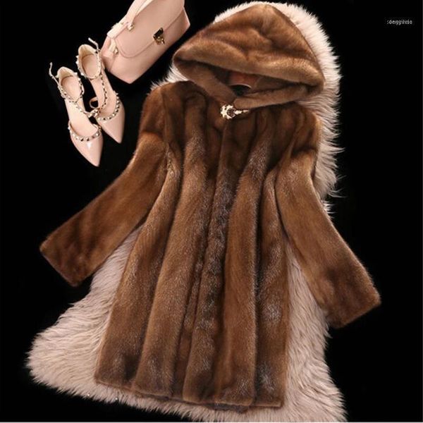 women's fur & faux winter warm artificial coat imitation medium long loose jacket hooded 4xl 5xl 6xl brown outwear1, Black
women's fur & faux winter warm artificial coat imitation medium long loose jacket hooded 4xl 5xl 6xl brown outwear1, Black