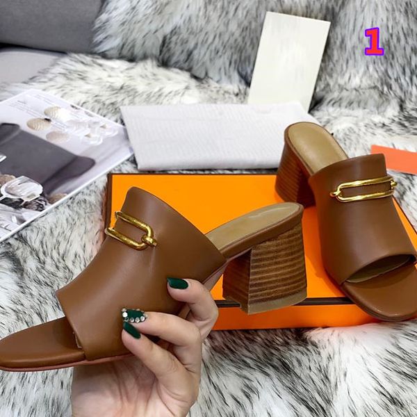 9 colors large size 35-43 slipper sandals designer thick soled high heeled shoes with metal buckle and slippers white fashion summer women&#, Black
9 colors large size 35-43 slipper sandals designer thick soled high heeled shoes with metal buckle and slippers white fashion summer women&#, Black