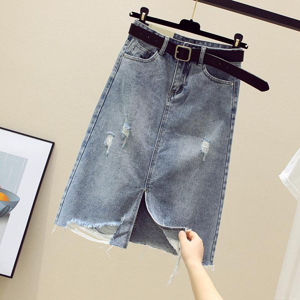 skirts 2021 spring summer women casual cowboy irregular denim with belt high waist mid length split, Black
skirts 2021 spring summer women casual cowboy irregular denim with belt high waist mid length split, Black