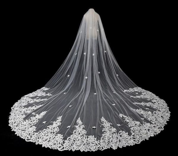 bridal veils princess wedding long lace 3 meters one layer custom made applique edge bride veil, Black
bridal veils princess wedding long lace 3 meters one layer custom made applique edge bride veil, Black
