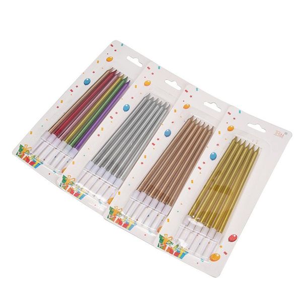 1set= 6pcs long candles cake for birthday party supplies safe flames decoration wedding