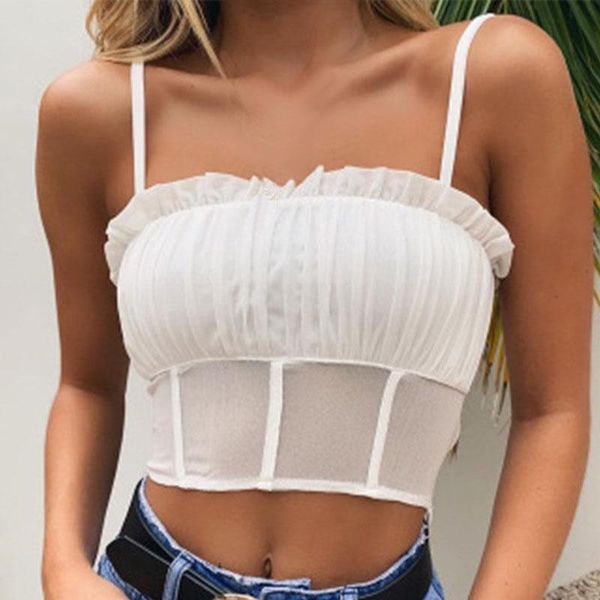 women's tanks & camis mesh cropped strappy tube summer women sleeveless see-through bottom spaghetti strap tank, White
women's tanks & camis mesh cropped strappy tube summer women sleeveless see-through bottom spaghetti strap tank, White