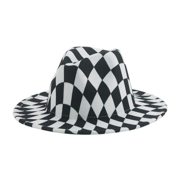 wide brim hats for women plaid checkerboard black white fedora hat men panama hip hop pamelas y tocados para bodas, Blue;gray
wide brim hats for women plaid checkerboard black white fedora hat men panama hip hop pamelas y tocados para bodas, Blue;gray