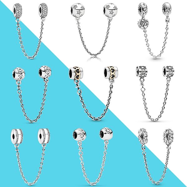 925 sterling silver fixing clip heart star safety chain charm beads fit original pandora bracelet diy jewelry gift for women, Black
925 sterling silver fixing clip heart star safety chain charm beads fit original pandora bracelet diy jewelry gift for women, Black