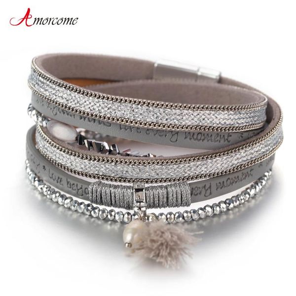 tennis amorcome multilayer laugh every day letters printed wrap leather bracelets fashion female jewelry crystal tassel charm bracelet, Golden;silver
tennis amorcome multilayer laugh every day letters printed wrap leather bracelets fashion female jewelry crystal tassel charm bracelet, Golden;silver