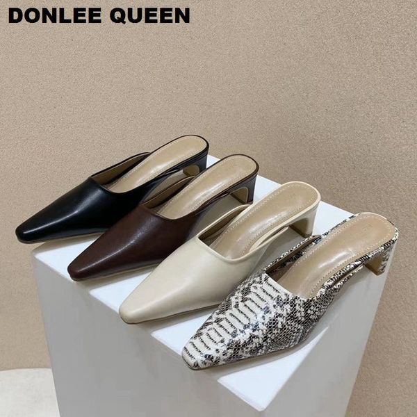 slippers 2021 spring women elegant square toe mules shoes block low heels brand snake pattern outside slides slipper mujer, Black
slippers 2021 spring women elegant square toe mules shoes block low heels brand snake pattern outside slides slipper mujer, Black