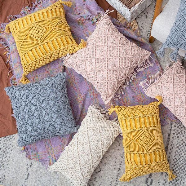 cushion/decorative pillow boho style cushion cover yellow pink grey hand made woven tassels home decoration macrame case for sofa bed
cushion/decorative pillow boho style cushion cover yellow pink grey hand made woven tassels home decoration macrame case for sofa bed
