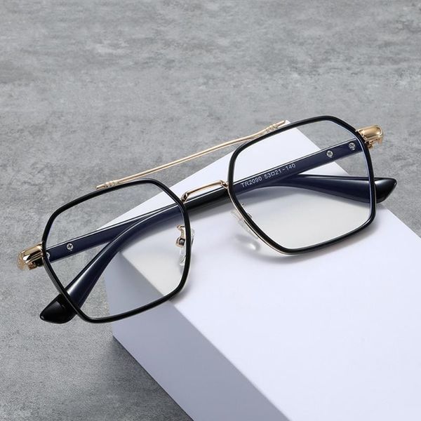 fashion sunglasses frames retro men's metal big frame pilot glasses double beam goggle transparent clear glass spectacles eyeglass, Black
fashion sunglasses frames retro men's metal big frame pilot glasses double beam goggle transparent clear glass spectacles eyeglass, Black