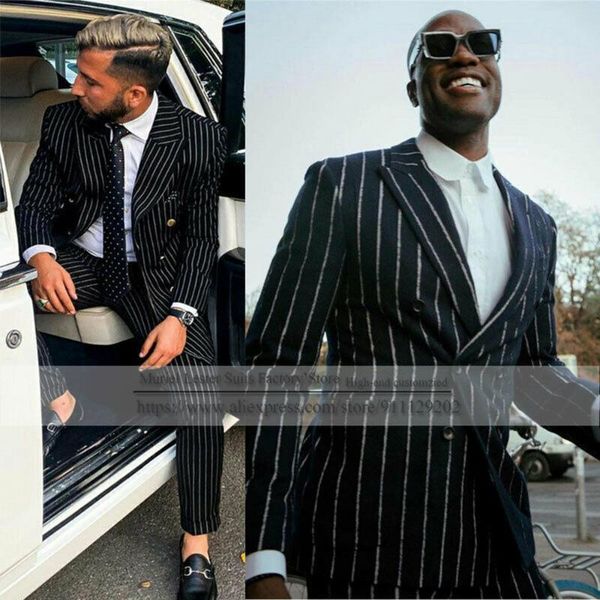 white striped black business men suits 2 piece sets slim fit double breasted blazer with pants groom formal groomsman work wear men's &, White;black
white striped black business men suits 2 piece sets slim fit double breasted blazer with pants groom formal groomsman work wear men's &, White;black