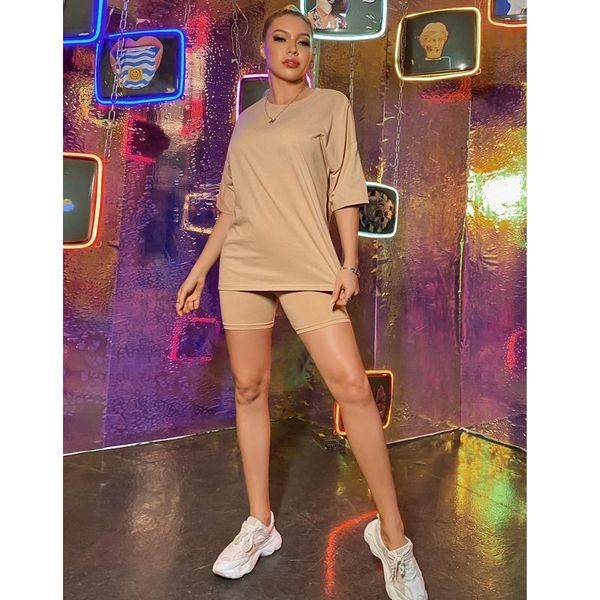 women's tracksuits lugentolo two piece set women summer casual o-neck short-sleeved loose and tight shorts tracksuit, Gray
women's tracksuits lugentolo two piece set women summer casual o-neck short-sleeved loose and tight shorts tracksuit, Gray