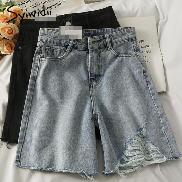 women's shorts syiwidii high waist denim ripped hollow out hole tassel streetwear straight black blue jeans 2021 summer fashion, White;black
women's shorts syiwidii high waist denim ripped hollow out hole tassel streetwear straight black blue jeans 2021 summer fashion, White;black