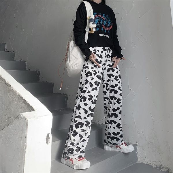 cow print pants women korean style milk wide leg harajuku trousers autumn clothes streetwear women's & capris, Black;white
cow print pants women korean style milk wide leg harajuku trousers autumn clothes streetwear women's & capris, Black;white