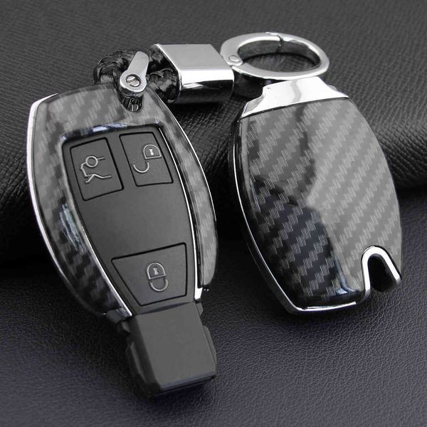 

carbon fiber hard car key fob chain cover case for mercedes- w205 w212 x253 w166 x204 x166 w176 w246 w204 w222 w463 x156