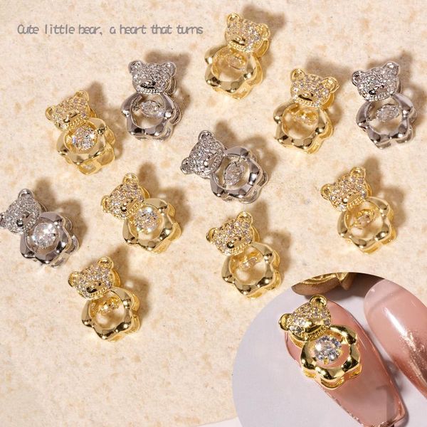 nail art decorations 1 pcs cute bear luxury zircon 3d moving active heart crystal shiny jewelry manicure design accessories, Silver;gold
nail art decorations 1 pcs cute bear luxury zircon 3d moving active heart crystal shiny jewelry manicure design accessories, Silver;gold