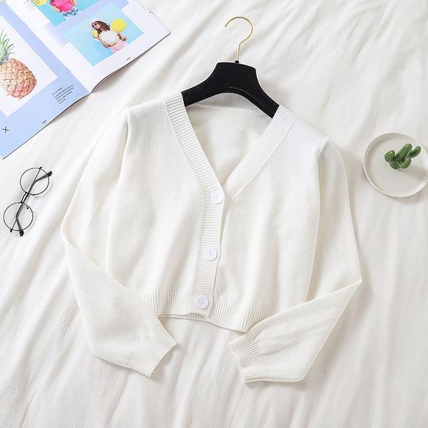 women's knits & tees spring ly green cropped cardigans women loose ladies short knitted sweaters long sleeve v neck solid chic streetwe, White
women's knits & tees spring ly green cropped cardigans women loose ladies short knitted sweaters long sleeve v neck solid chic streetwe, White