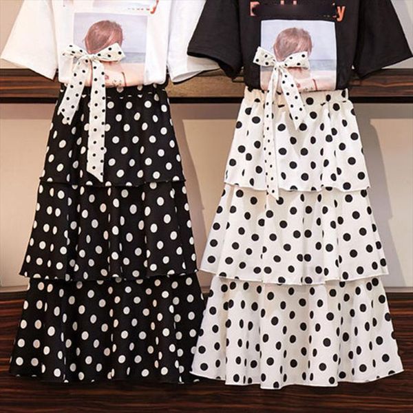 3 layered black white women skirt korean style long summer pleated chiffon layer cake sun female vintage
3 layered black white women skirt korean style long summer pleated chiffon layer cake sun female vintage