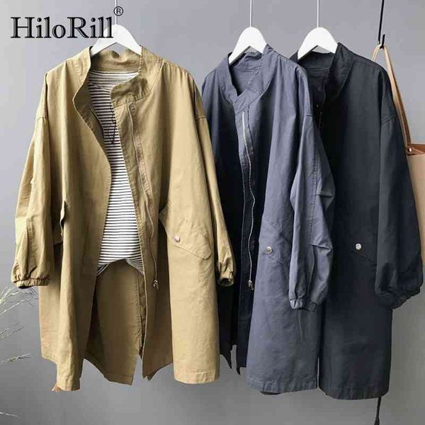 casual solid trench coat women loose batwing long sleeve windbreaker zipper up oversize korean abrigo mujer 210508, Tan;black
casual solid trench coat women loose batwing long sleeve windbreaker zipper up oversize korean abrigo mujer 210508, Tan;black