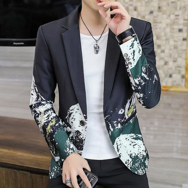 men's suits & blazers coo 2021 autumn fashion casual printed suit teenagers gradient blazer, White;black
men's suits & blazers coo 2021 autumn fashion casual printed suit teenagers gradient blazer, White;black