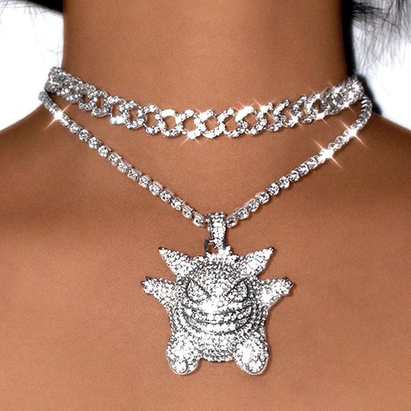 chains trendy crystal demon pendant necklace for women punk cuban link chain gold silver color choker party jewelry
chains trendy crystal demon pendant necklace for women punk cuban link chain gold silver color choker party jewelry