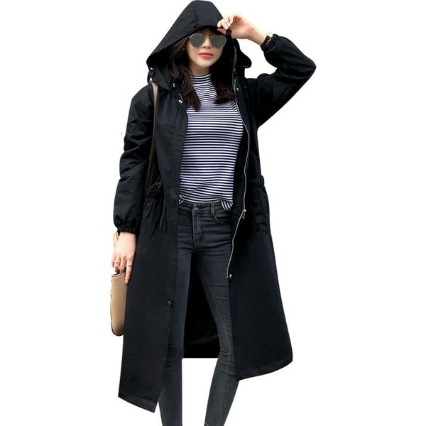 women's trench coats fashion windbreaker women spring autumn long korean plus size hooded outerwear n1117 8nrn, Tan;black
women's trench coats fashion windbreaker women spring autumn long korean plus size hooded outerwear n1117 8nrn, Tan;black