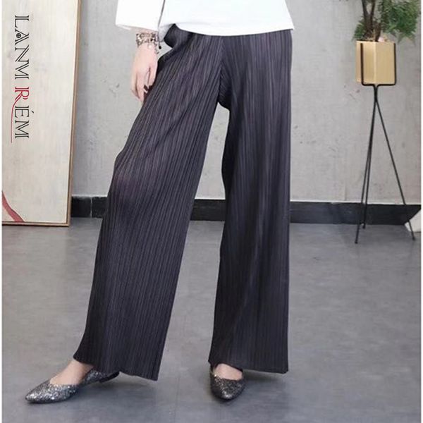 black wide leg pleated trousers spring autumn loose vertical straight casual high waist pants 2e1110 210507, Black;white
black wide leg pleated trousers spring autumn loose vertical straight casual high waist pants 2e1110 210507, Black;white