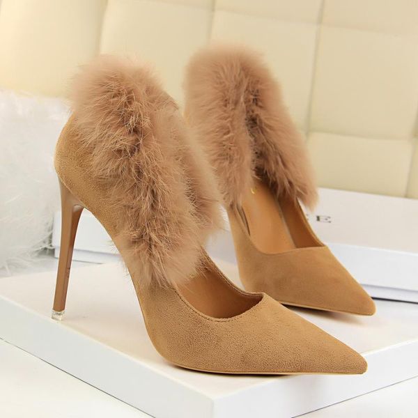 dress shoes korean version of the fashion suede real hair high heels wild thin section shallow mouth women's ., Black
dress shoes korean version of the fashion suede real hair high heels wild thin section shallow mouth women's ., Black