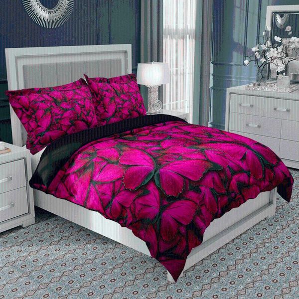 bedding sets 3d printed duvet cover set red butterfly animals king size bed twin full single double blue quilt